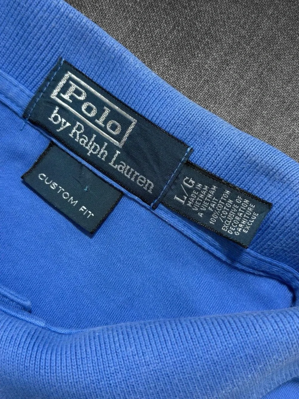 Polo Ralph Lauren Custom Fit Blue Short Sleeve Polo Shirt Size Large